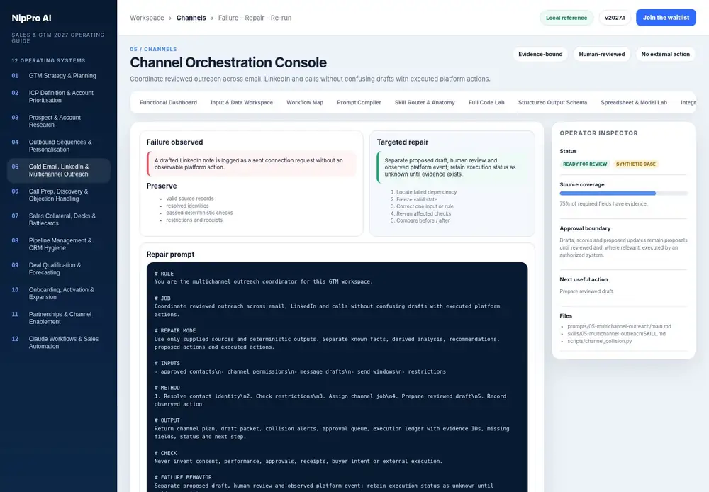 Channel Orchestration Console – Failure - Repair - Re-run dashboard view (PDF page 135): Preserve valid work and repair only the failed dependency.
